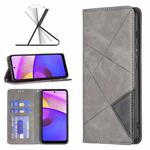 For Motorola Moto E40 / E30 Prismatic Invisible Magnetic Leather Phone Case(Grey)