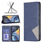 For Motorola Moto G22 Prismatic Invisible Magnetic Leather Phone Case(Blue)