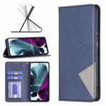 For Motorola Moto G200 5G / Edge S30 5G Prismatic Invisible Magnetic Leather Phone Case(Blue)