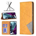 For Motorola Moto G200 5G / Edge S30 5G Prismatic Invisible Magnetic Leather Phone Case(Yellow)
