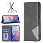 For OPPO A96 5G Prismatic Invisible Magnetic Leather Phone Case(Black)