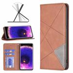 For OPPO Find X5 Prismatic Invisible Magnetic Leather Phone Case(Brown)