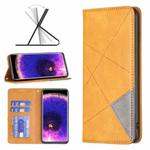 For OPPO Find X5 Prismatic Invisible Magnetic Leather Phone Case(Yellow)