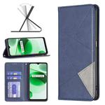 For OPPO Realme C35 Prismatic Invisible Magnetic Leather Phone Case(Blue)