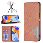 For Xiaomi Redmi Note 11 Pro Global Prismatic Invisible Magnetic Leather Phone Case(Brown)