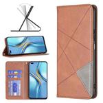 For Honor X20 Prismatic Invisible Magnetic Leather Phone Case(Brown)