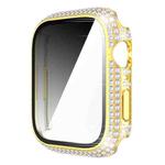 Diamond PC + Tempered Glass Watch Case For Apple Watch Series 9 / 8 / 7 41mm(Gold)