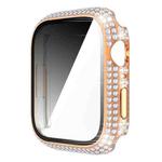 Diamond PC + Tempered Glass Watch Case For Apple Watch Series 8 / 7 41mm(Rose Gold)