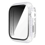 Diamond PC + Tempered Glass Watch Case For Apple Watch Series 9 / 8 / 7 41mm(Transparent)