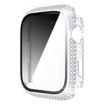 Diamond PC + Tempered Glass Watch Case For Apple Watch Series 9 / 8 / 7 41mm(Silver)