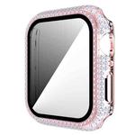 Diamond PC + Tempered Glass Watch Case For Apple Watch Series 6&SE&5&4 44mm(Pink)