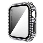 Diamond PC + Tempered Glass Watch Case For Apple Watch Series 6&SE&5&4 44mm(Black)