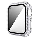 Diamond PC + Tempered Glass Watch Case For Apple Watch Series 6&SE&5&4 44mm(Silver)
