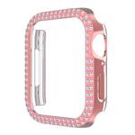Double-Row Diamond PC Watch Case For Apple Watch Series 9 / 8 / 7 45mm(Pink)