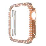 Double-Row Diamond PC Watch Case For Apple Watch Series 9 / 8 / 7 45mm(Rose Gold)