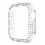 Double-Row Diamond PC Watch Case For Apple Watch Series 9 / 8 / 7 45mm(Transparent)