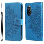 For Honor 50 SE / Huawei nova 9 SE 7-petal Flowers Embossed Flip Leather Phone Case(Blue)