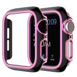 Two-color Electroplating PC Watch Case For Apple Watch Series 6&SE&5&4 44mm(Black Pink)