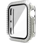 Double-Row Diamond PC+Tempered Glass Watch Case For Apple Watch Series 6&SE&5&4 44mm(Silver)