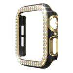 Double-Row Diamond Two-color Electroplating PC Watch Case For Apple Watch Series 6&SE&5&4 40mm(Black+Gold)