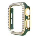 Double-Row Diamond Two-color Electroplating PC Watch Case For Apple Watch Series 6&SE&5&4 40mm(Green+Gold)