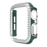 Double-Row Diamond Two-color Electroplating PC Watch Case For Apple Watch Series 6&SE&5&4 40mm(Green+Silver)