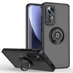 For Xiaomi 12 Pro Q Shadow 1 Series TPU + PC Phone Case with Ring Holder(Black+Black)