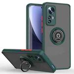 For Xiaomi 12 Pro Q Shadow 1 Series TPU + PC Phone Case with Ring Holder(Dark Green)