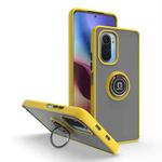 For Xiaomi Redmi K40 Q Shadow 1 Series TPU + PC Phone Case with Ring Holder(Yellow)