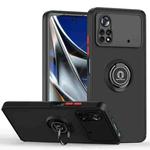 For Xiaomi Poco X4 Pro 5G Q Shadow 1 Series TPU + PC Phone Case with Ring Holder(Black+Red)