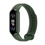 For Xiaomi Mi Band 6 / 5 Willow Texture Silicone Watch Band(Dark Green)