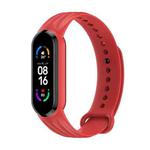 For Xiaomi Mi Band 6 / 5 Willow Texture Silicone Watch Band(Carmine)