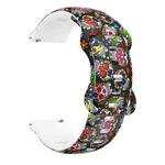 For Samsung Galaxy Watch Active Printing Butterfly Buckle Silicone Watch Band(Colorful Skull)