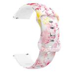 For Samsung Galaxy Watch Active Printing Butterfly Buckle Silicone Watch Band(Pink Dandelion)