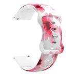 For Samsung Galaxy Watch Active Printing Butterfly Buckle Silicone Watch Band(Red Flowers)
