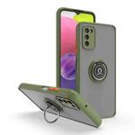 For Samsung Galaxy A03s 164mm Q Shadow I Ring Kickstand PC and TPU Hybrid Phone Case(Green)