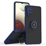 For Samsung Galaxy A12 Q Shadow I Ring Kickstand PC and TPU Hybrid Phone Case(Royal Blue)