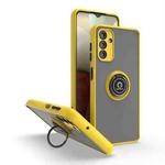 For Samsung Galaxy A13 5G Q Shadow I Ring Kickstand PC and TPU Hybrid Phone Case(Yellow)