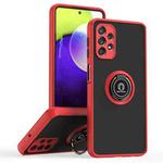 For Samsung Galaxy A32 5G Q Shadow I Ring Kickstand PC and TPU Hybrid Phone Case(Red)