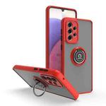 For Samsung Galaxy A33 5G Q Shadow I Ring Kickstand PC and TPU Hybrid Phone Case(Red)