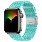 Nylon Braid Watch Band For Apple Watch Series 9&8&7 41mm / SE 3&SE 2&6&SE&5&4 40mm / 3&2&1 38mm(Starlight Water Blue)