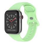 Butterfly Buckle Silicone Watchband, Size: S For Apple Watch Series 7 41mm / 6&SE&5&4 40mm / 3&2&1 38mm(Pistachio)