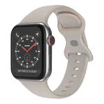 Butterfly Buckle Silicone Watch Band, Size: S For Apple Watch Series 9&8&7 41mm / SE 3&SE 2&6&SE&5&4 40mm / 3&2&1 38mm(Rock Grey)