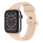 Butterfly Buckle Silicone Watch Band, Size: S For Apple Watch Series 9&8&7 41mm / SE 3&SE 2&6&SE&5&4 40mm / 3&2&1 38mm(Pink)