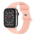 Butterfly Buckle Silicone Watch Band, Size: S For Apple Watch Series 9&8&7 41mm / SE 3&SE 2&6&SE&5&4 40mm / 3&2&1 38mm(Retro Rose)