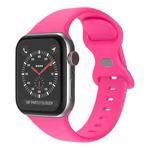 Butterfly Buckle Silicone Watch Band, Size: S For Apple Watch Series 9&8&7 41mm / SE 3&SE 2&6&SE&5&4 40mm / 3&2&1 38mm(Barbie Pink)