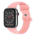 Butterfly Buckle Silicone Watch Band, Size: S For Apple Watch Series 9&8&7 41mm / SE 3&SE 2&6&SE&5&4 40mm / 3&2&1 38mm(Light Pink)