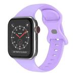 Butterfly Buckle Silicone Watch Band, Size: S For Apple Watch Series 9&8&7 41mm / SE 3&SE 2&6&SE&5&4 40mm / 3&2&1 38mm(Purple)