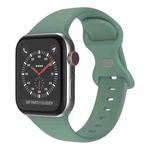 Butterfly Buckle Silicone Watch Band, Size: S For Apple Watch Series 9&8&7 41mm / SE 3&SE 2&6&SE&5&4 40mm / 3&2&1 38mm(Pine Needle Green)