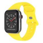 Butterfly Buckle Silicone Watch Band, Size: S For Apple Watch Series 9&8&7 41mm / SE 3&SE 2&6&SE&5&4 40mm / 3&2&1 38mm(Yellow)